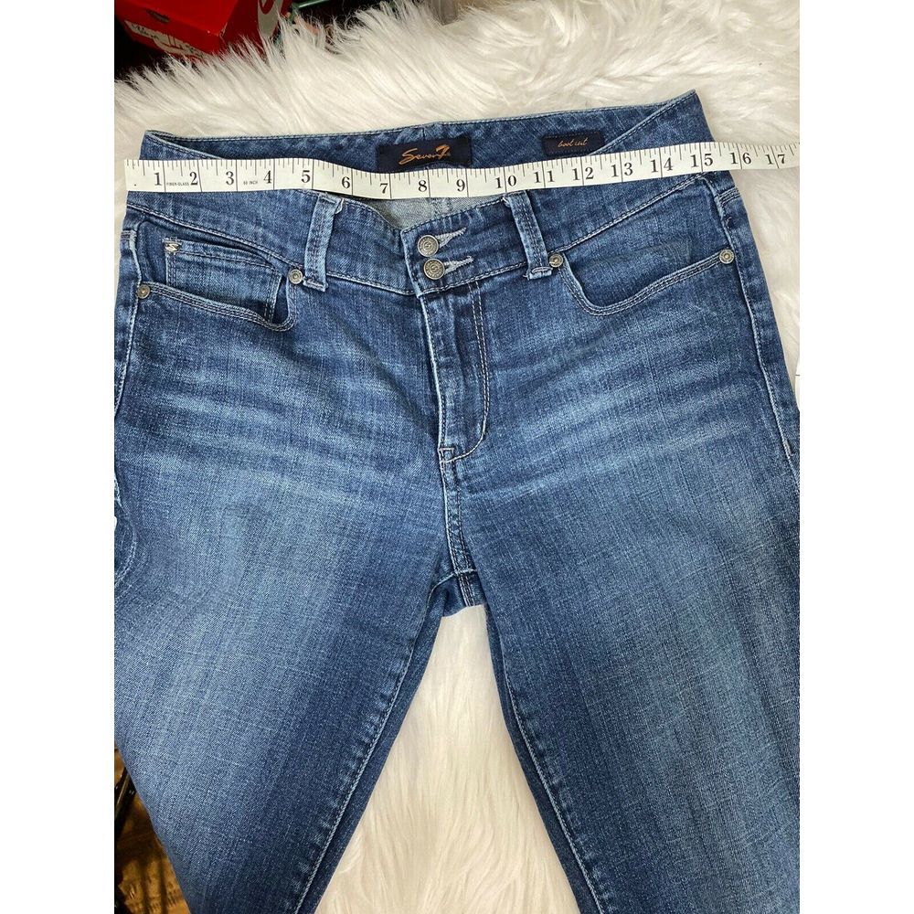 Seven7 Bootcut Medium Wash Double Button Jean Sz 6 - image 3